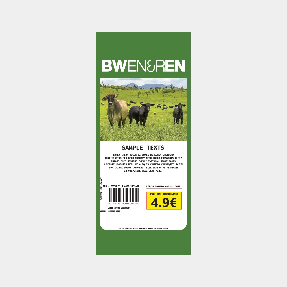 Preview of BWEN beef tray packaging - Back